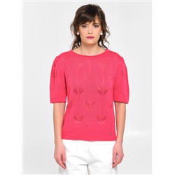 Блузка вязаная розовая