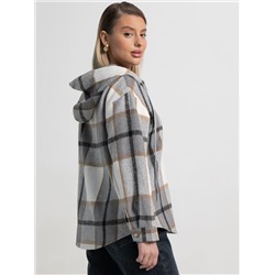 Рубашка теплая с капюшоном Олиссия (серая) Б15504-18М