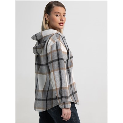 Рубашка теплая с капюшоном Олиссия (серая) Б15504-18М