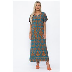 Платье Вистерия (лазурно-оранжевое) П15347-5М