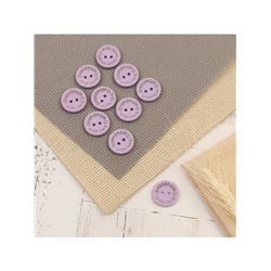 Набор нашивок из дерева «Hand made with love», 2 × 2 см, 10 шт, цвет сиреневый