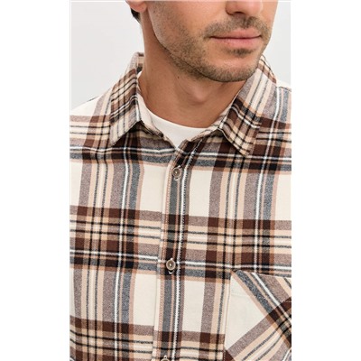 Рубашка F521-0460 milk-brown