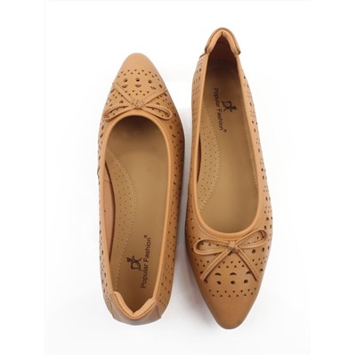 06-7388-66JT LT. BROWN Туфли летние женские "Лодочки" (натуральная кожа)