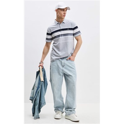 Футболка-поло F411-07-5174 grey melange