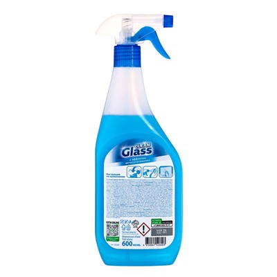 Средство для мытья стёкол и зеркал Clean Glass, голубая лагуна, 600 мл