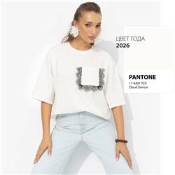 Футболка из мягкого хлопка, На стильной волне (белая)