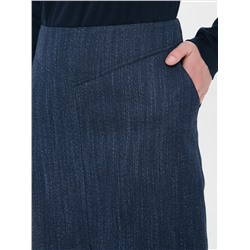 Юбка тёмно-синяя с карманами