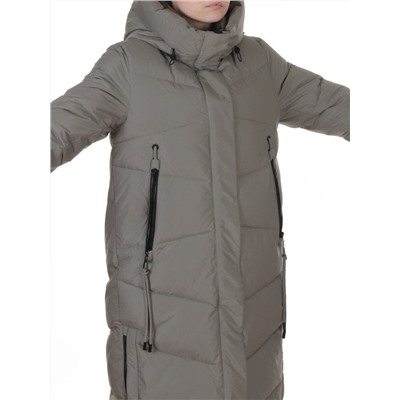 A73 GRAY/GREEN Пальто зимнее женское (200 гр. холлофайбер)