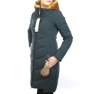 YRM10522 DK. GREEN Пальто зимнее на холлофайбере Obralite