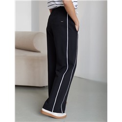 Прямые брюки с лампасами из эластичного футера двухнитки без начеса