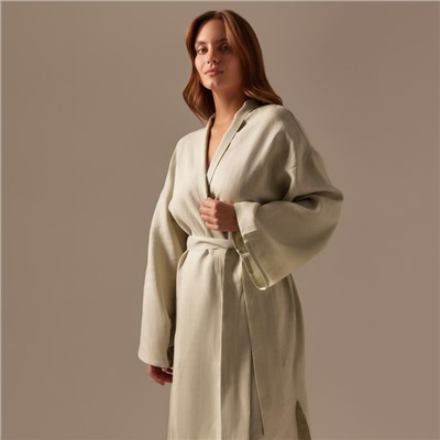 Халат домашний женский SL Linen Home, светло-зелёный