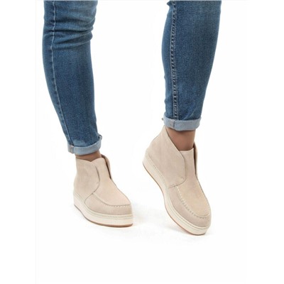 01-5173-5 BEIGE Ботинки демисезонные (натуральная замша, байка)