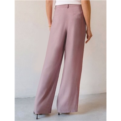 Брюки палаццо с защипами из плотного лиоцелла