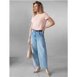 Базовая футболка полуприлегающая из премиального хлопка с эластаном