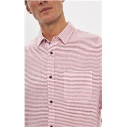 Рубашка д/р лен P411-0489 red