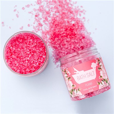 Соль для ванны Rose (роза), банка 600 гр