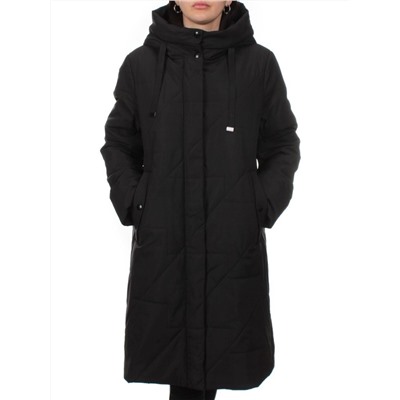 1132 BLACK Пальто зимнее облегченное женское (холлофайбер 150 гр.)