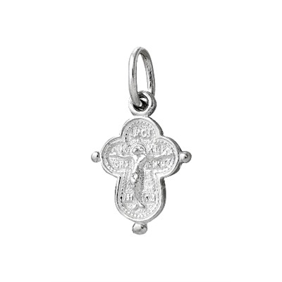 Крест из серебра литье белый