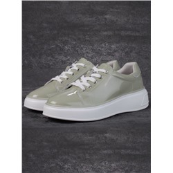 05-PDD215-3 GRAY GREEN Кроссовки женские (натуральная кожа)