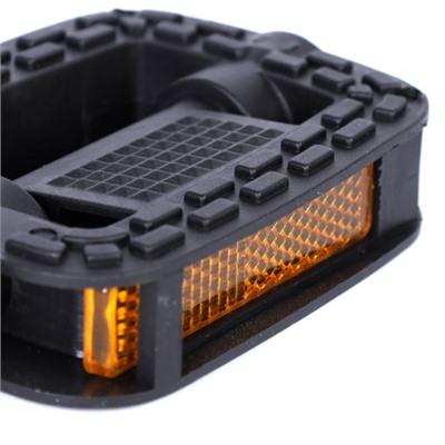 Педаль детская MIXIEER KIDS MX-P604S, полипропиленовый корпус, чёрный, без подшипников, ось 4S, с рефлектором, 90х70мм 1 пара Резьба 1/2 дюйма /уп100/