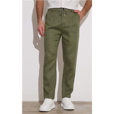 Брюки лен P411-0866 green