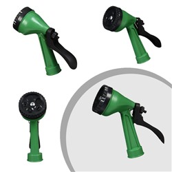 Шланг поливочный резиновый, 12 мм (1/2"), 15 м, в текстильной оплётке, с поливочным пистолетом, МИКС, Greengo