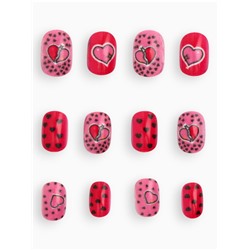 Детские накладные ногти "Love Red", 12 шт