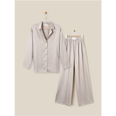 Пижама женская (рубашка, брюки) SL HOME Tensel Home, серая