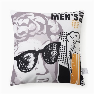 Подушка декоративная «Этель» Men's day, 40×40 см, велюр