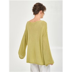 Джемпер вязаный светло-оливкового цвета