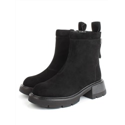 04-M3-L861 BLACK Ботинки зимние женские (натуральная замша, натуральный мех)