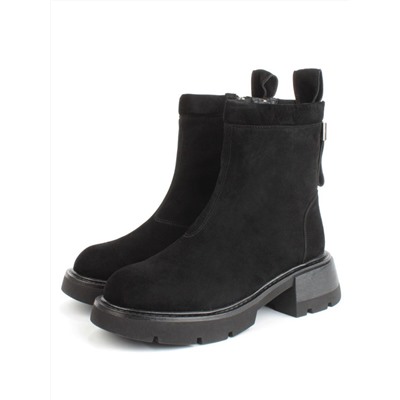 04-M3-L861 BLACK Ботинки зимние женские (натуральная замша, натуральный мех)