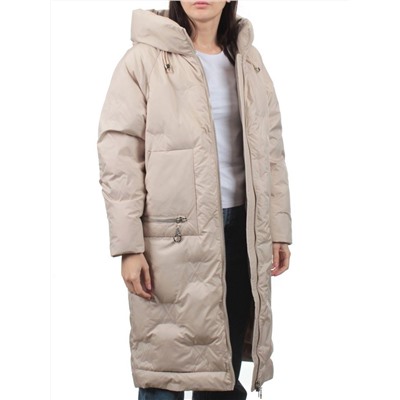305 BEIGE Пальто зимнее стеганое женское (200 гр. холлофайбер)