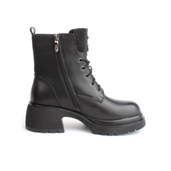 04-M3-H207 BLACK Ботинки зимние женские (натуральная кожа, натуральный мех)
