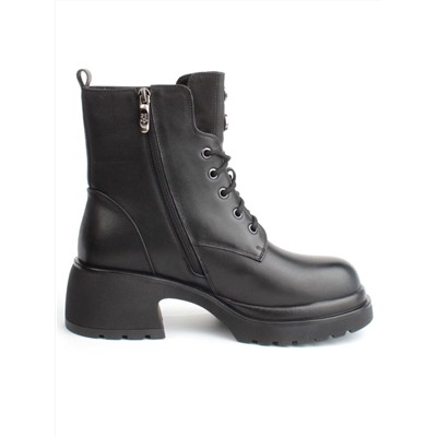 04-M3-H207 BLACK Ботинки зимние женские (натуральная кожа, натуральный мех)