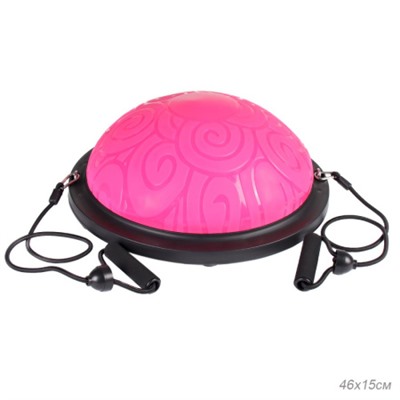 Полусфера балансировочная BOSU 46см Woohooo Curls эспандер, насос/ розовый/ B46Cu-P/ уп5