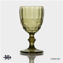 Бокалы для вина Magistro «Ла-Манш», 250 мл, 8×15.5 см, стекло, набор 2 шт., зелёные