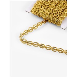 Тесьма декоративная, 6 мм, 10±1 м, цвет золотой