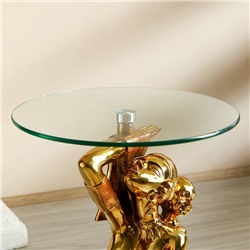 Столик журнальный декоративный «Африканка с ребёнком на спине», под золото, 42×42×64 см