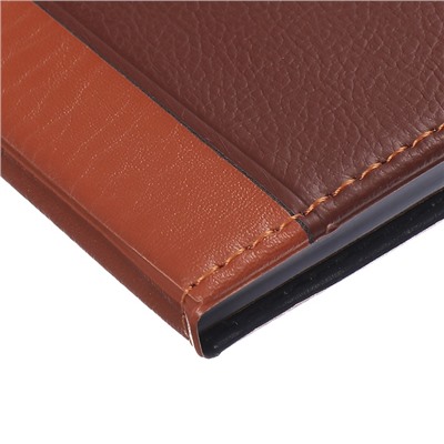 Записная книжка А6, 102 листа, обложка ПВХ, на кнопке, коричневая