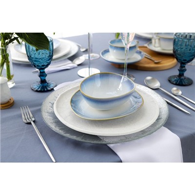 Салатник Magistro «Пэвэти», 400 мл, d=15.3 см, фарфор, белый, голубой