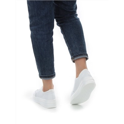 05-HY14-2D WHITE Кроссовки женские (натуральная кожа)