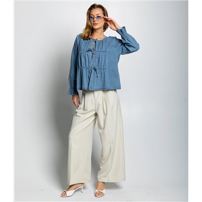 Блуза #КТ73555, голубой