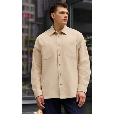 Рубашка вельвет F221-0470 l.beige