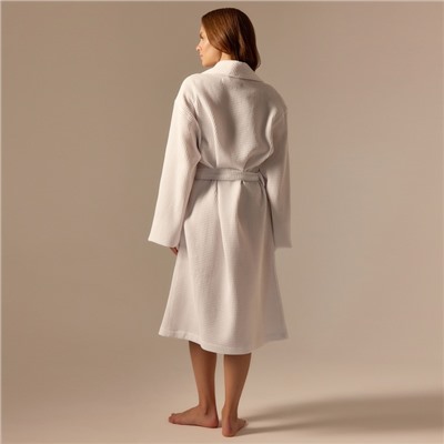 Халат вафельный женский SL HOME: Basic «Блан де Блан», хлопок 100%, белый