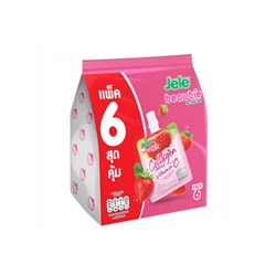 (УПАКОВКА 6 ШТ) Сок желе с коллагеном и витамином С со вкусом клубники от Jele Beautie Collagen Vitamin C 700mg Strawberry 140 гр*6 шт
