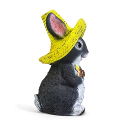 Садовая фигура из полистоуна «Зайка в соломенной шляпе с бабочкой», 19×12×14 см, МИКС