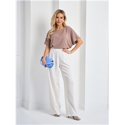 Блузка однотонная тёмно-бежевого цвета