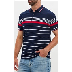 Футболка-поло F411-07-602 d.blue