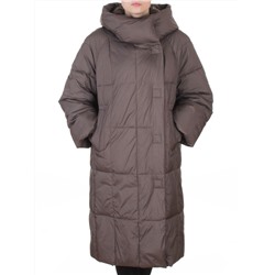 8892 GRAY/BROWN Пальто зимнее женское (200 гр. холлофайбер)